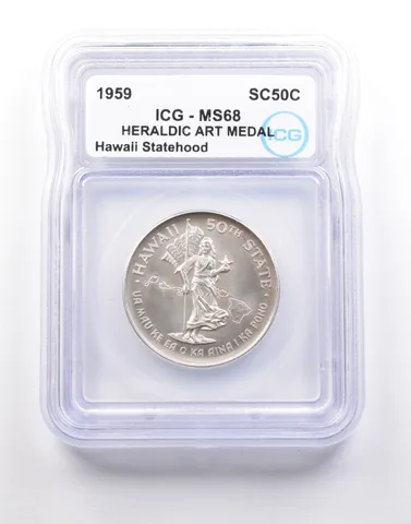 1959 So Called Half Dollar Hawaii Statehood MS68 ICG