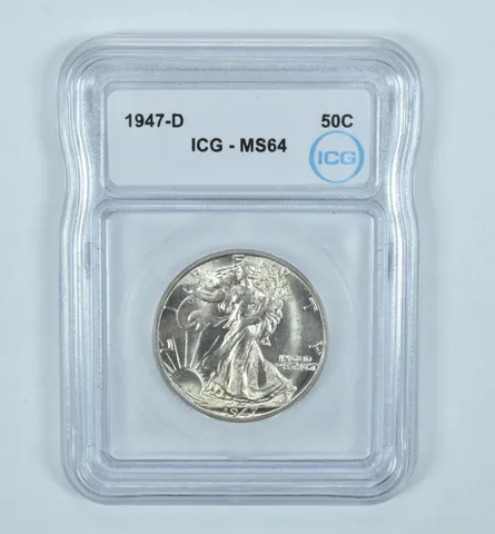 1947-D Walking Liberty Half Dollar MS64 ICG