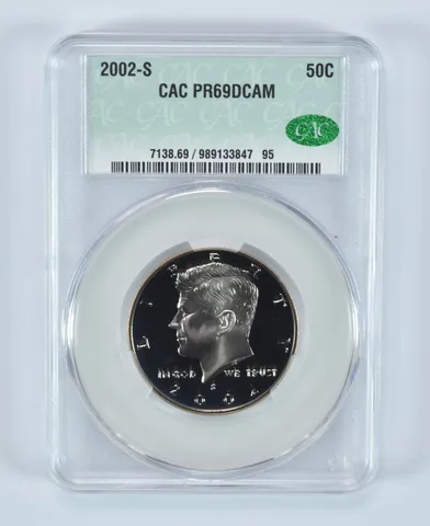 2002-S Kennedy Half Dollar PR69 DCAM CAC CACg