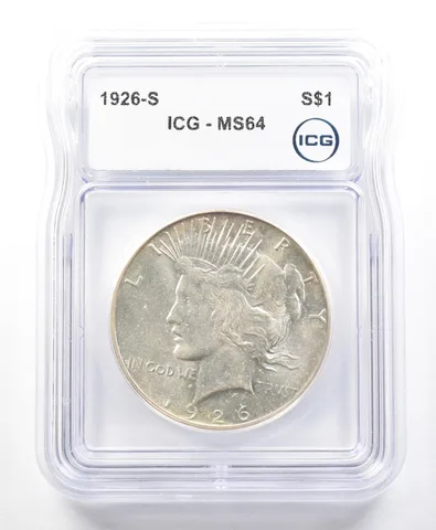 1926-S Peace Silver Dollar MS64 ICG a2261