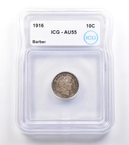 1916 Barber Dime AU55 ICG *4869