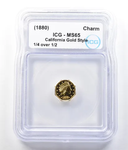 1898 California Gold Style Charm 1 Indian Head MS65 ICG *3523