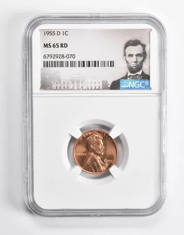 1955-D Lincoln Wheat Cent Penny MS65 RD NGC Special Lbl