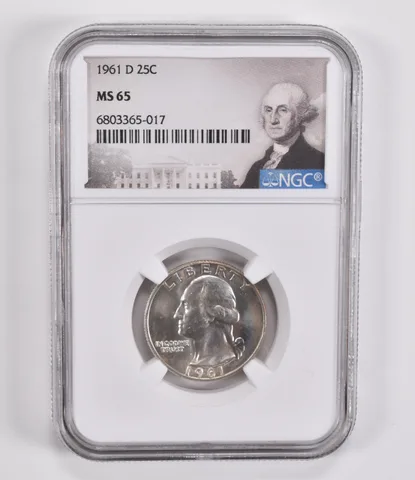 1961-D Washington Quarter MS65 NGC Special Label