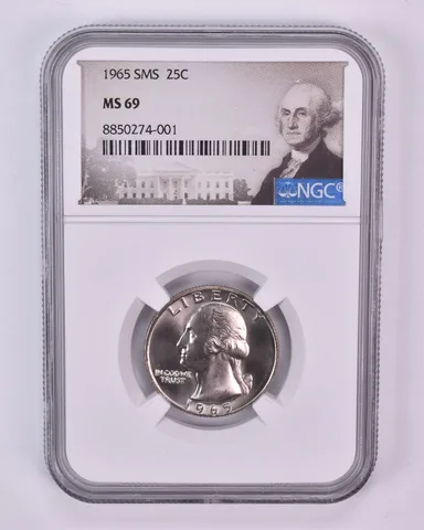 1965 Washington Quarter SMS MS69 NGC Special Label