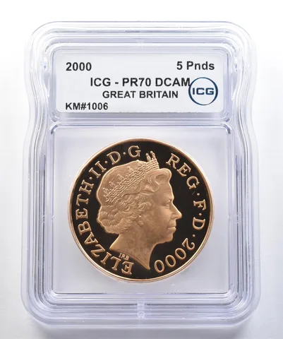 2000 Great Britain 5 Pound Gold Millennium KM#1006 PR70 DCAM ICG *7791