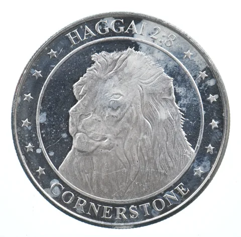 VINTAGE Art Bar/RoundCornerstone MintLion 1 Oz. .999 SilverOne Troy Ounce *858