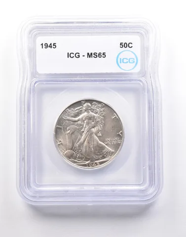 1945 Walking Liberty Half Dollar MS65 ICG *5123