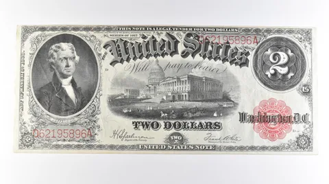 1917 $2 Legal Tender Large Note Reverse Stamp Red Seal FR#60 *0587