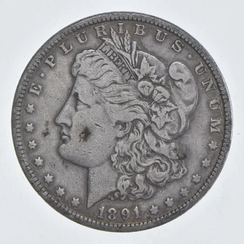 Early - 1891 Morgan Silver Dollar - 90% US Coin *817