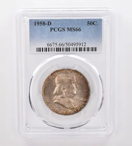 1958-D Franklin Half Dollar MS66 PCGS Beautiful Tone *9976