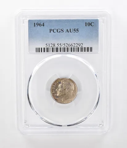 1964 Roosevelt Dime AU55 PCGS Beautiful Tone a1042