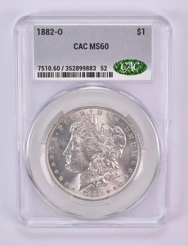 1882-O Morgan Silver Dollar MS60 CAC CACg