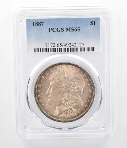1887 Morgan Silver Dollar MS65 PCGS Beautifully Toned a0417