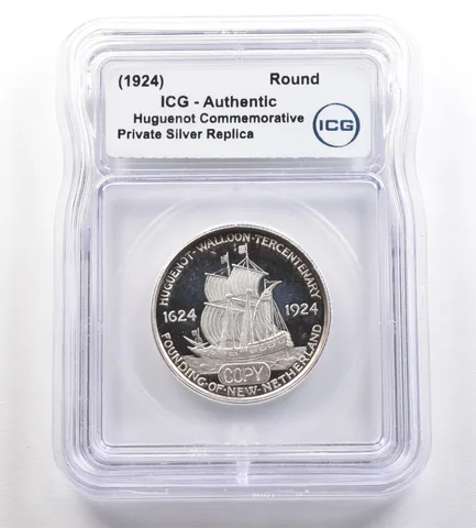 (1924) Huguenot Commemorative Gallery Silver Half Dollar ICG *4279