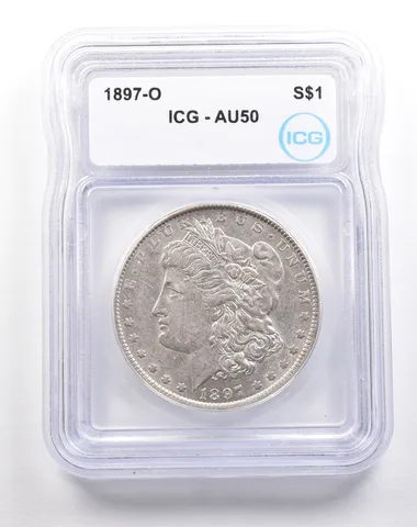1897-O Morgan Silver Dollar AU50 ICG *5540