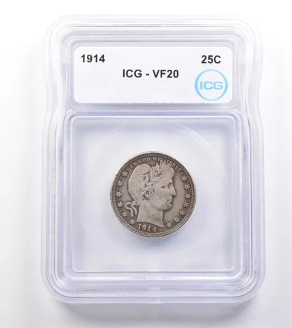 1914 Barber Quarter VF20 ICG *4892