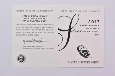 COA 2017-W Burnished Silver Eagle