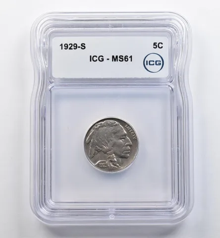 1929-S Indian Head Buffalo Nickel MS61 ICG *9022
