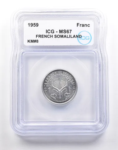 1959 French Somaliland Franc KM#8 MS67 ICG *5489