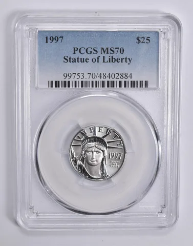 MS70 1997 $25 American Platinum Eagle 1/4 Oz Platinum PCGS *0408