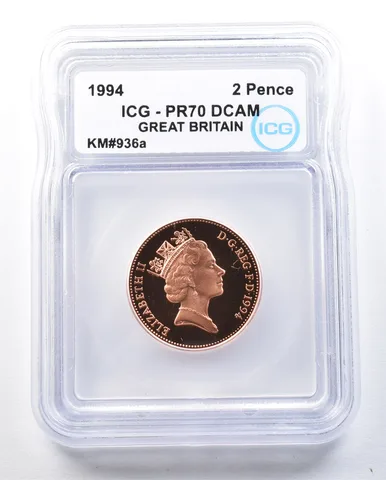 1994 Great Britain 2 Pence KM#936a PR70 DCAM ICG *8968