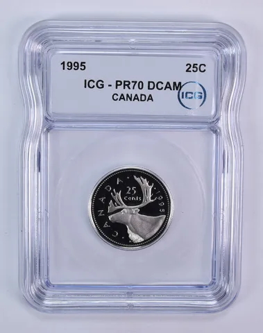 1995 Canada 25 Cents Caribou PR70 DCAM ICG