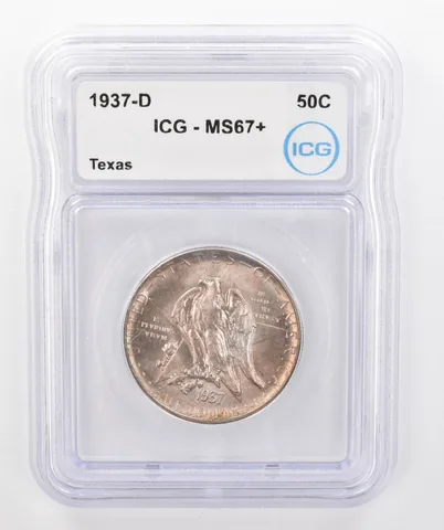 1937-D Texas Commemorative Half Dollar MS67+ ICG Beautiful Tone *0273