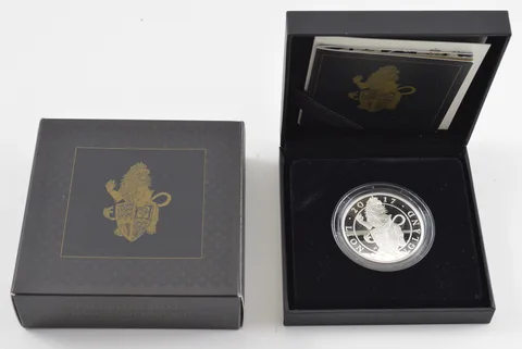2017 United Kingdom 1 Oz Silver Proof 2 Pound Coin - The Lion of England *6785