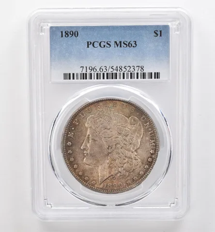 1890 Morgan Silver Dollar MS63 PCGS Beautiful Tone *9556
