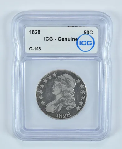 1828 Capped Bust Half Dollar O-108 Genuine ICG a9031
