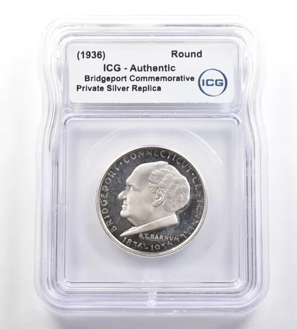 (1936) Bridgeport Commemorative Gallery Silver Half Dollar ICG *4266