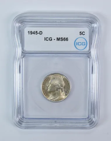 1945-D Jefferson Nickel MS66 ICG
