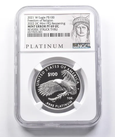 Err PF69 2021-W American Platinum Eagle REV Strck Thru 2022 DC Mint HQ NGC *4320