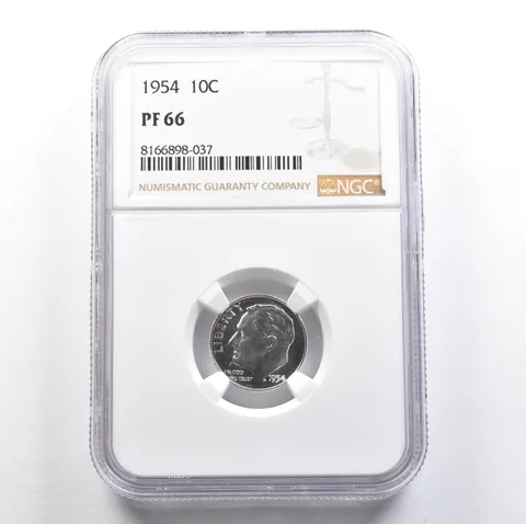 1954 Roosevelt Dime PF66 NGC PQ Cam Look *7644