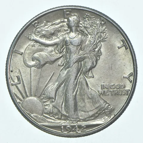 BU 1942-D Walking Liberty Half Dollar Uncirculated 90% Silver