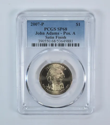 2007-P Presidential $1 John Adams Satin Finish SP68 PCGS