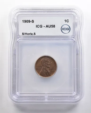 1909-S Lincoln Wheat Cent S/Horizontal S AU58 ICG *4386