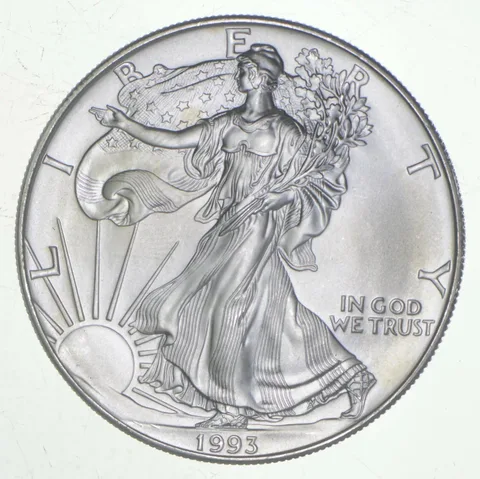 1993 Unc American Silver Eagle 1 Troy Oz .999 Fine Silver