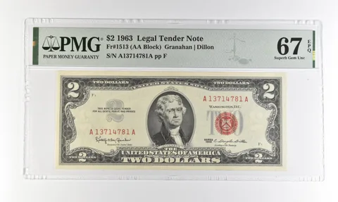 1963 $2 Legal Tender Red Seal Fr#1513 Superb Gem Unc 67 EPQ PMG *4524