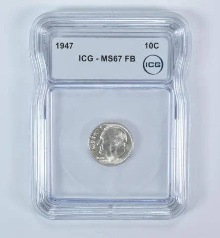1947 Roosevelt Dime MS67 FB ICG