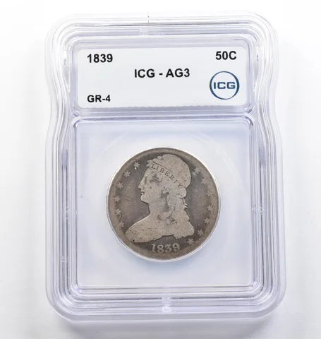 1839 Capped Bust Half Dollar GR-4 AG3 ICG Lowball *9445