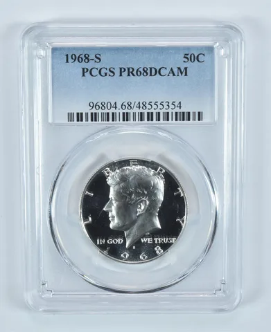 1968-S Kennedy Half Dollar PR68 DCAM PCGS S/S VP-002