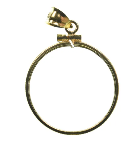 14K 27.05mm GF 1/2 Oz Gold Eagle Krugerrand Coin Bezel Pendant Frame Edge *1284