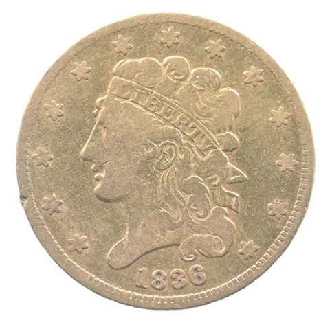 1836 $5 Classic Head Gold Half Eagle *8881