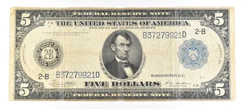 1914 $5 New York NY FRN Blue Seal Large Note FR 851 A *5255