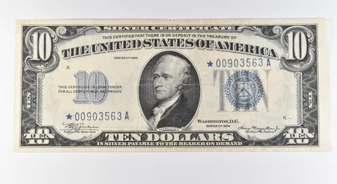 1934 $10 Silver Certificate Blue Seal Star Note Fr#1701* *9605