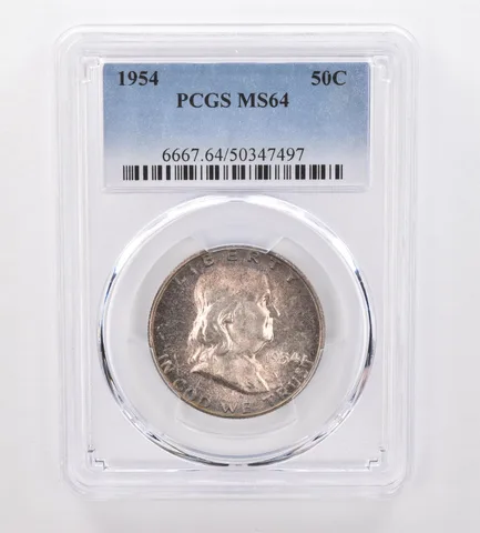 1954 Franklin Half Dollar MS64 PCGS Beautiful Tone *0051