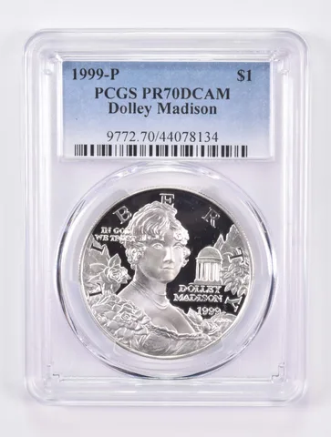 1999-P Dolley Madison Commemorative Silver Dollar PR70 DCAM PCGS