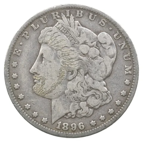 1896-O Morgan Silver Dollar HOBO Beard Engraved a6233